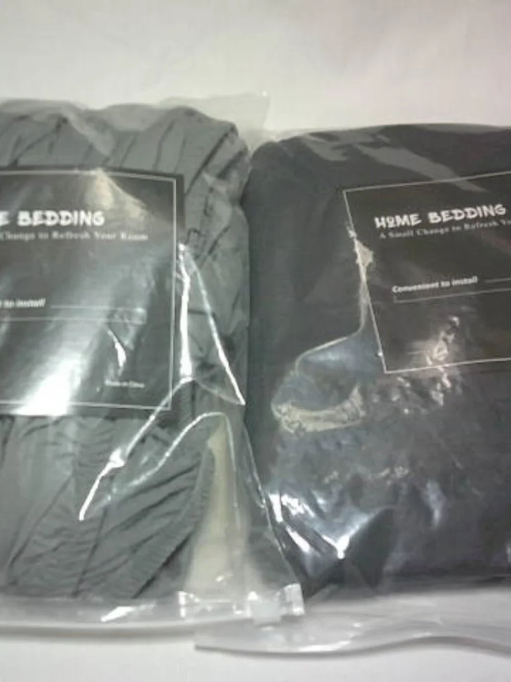 LOT 2 NEW TWIN SIZE BOX SPRING COVERS 4 WAY STRETCH GRAY & CHARCOAL GREY AMAZON